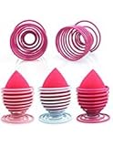BTArtbox Beauty Blender Sponge Holder, 3 Packs Stainless Steel Makeup Puff Support for Ventilated Drying (Pink, Rose, Sky Blue)