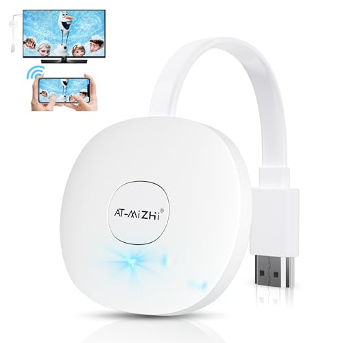 AT-Mizhi HDMI Dongle Wireless HD TV Adapter, Wireless Smart Media Player Streaming, WiFi Display Screen Casting for Miracast/Airplay/i-OS/Android/Windows/Mac OS/DLNA to Monitor Projector