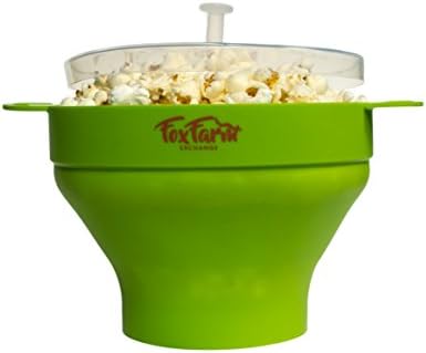 Hot Air Microwave Popcorn Popper | cool touch handles | collapsible silicone serving bowl