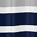 Sweet Jojo Designs Navy Blue, Gray and White Kids Bathroom Fabric Bath Teen Stripe Shower Curtain