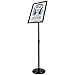 T-SIGN Adjustable Heavy Duty Pedestal Sign Holder Floor Stand, Sign Stand Poster Stand, Standing Floor, 11 x 17 inch, Vertical & Horizontal View, Outdoor Indoor Standing Sign Holders Aluminum Black