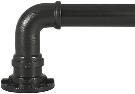 Decopolitan Industrial Wrap Around Telescoping Curtain Rod Set 18-36" Black