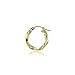 Hoops & Loops - Sterling Silver 15mm Twisted Click Top Hoop Earrings in Yellow Gold Flash Plated