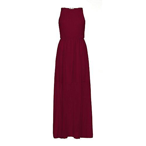 TIFENNY Womens Formal Chiffon Sleeveless Prom Evening Evening Party Long Maxi Dress Summer Fashion Beach Dresses Wine