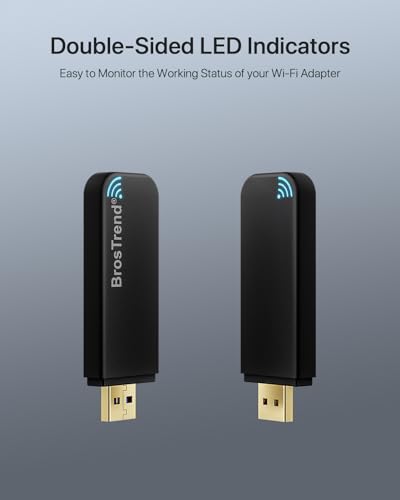 BrosTrend WiFi Adapter Linux 1200Mbps, WiFi USB Linux for Ubuntu, Kali, Mint, Debian, Kubuntu, Mate, Zorin, PureOS, Raspberry Pi, Windows etc. Dual Band 5GHz 867Mbps + 2.4GHz 300Mbps, USB3.0