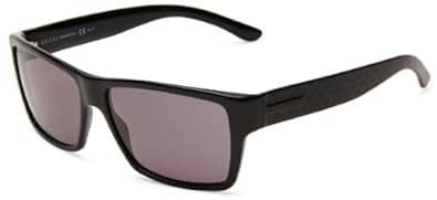 Gucci Men's 1000/S Wrap Sunglasses, Black Frame/Dark Grey
