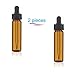 MagnaKoys 2 Dram 1/4 oz Amber Glass Vials w/Straight Black Bulb Eye Glass Droppers for Essential Oils & Liquids (Pack of 2)