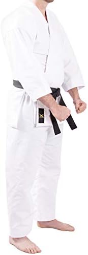 whistlekick Luminary Martial Arts Uniform - Tradtitional-Cut, Slim, White Karate Gi, Taekwondo with Warranty