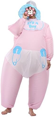 SASALO Unisex Adult Funny Inflatable Costume Halloween Fat Blow up Suit Party Outfit