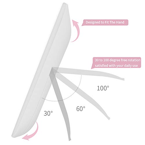 Ouesen 33 LEDs Dimmable Makeup Mirror with Lights, Vanity Mirror USB Rechargeable with Touch Screen, Lighted Travel Makeup Mirror Bright Daylight （White）