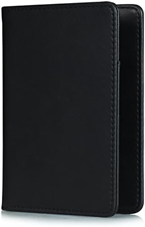 Passport Cover Holder Travel Wallet for Men & Women - Leather Passport Case- Securely Holds Passport, Business Cards, Credit Cards, Boarding Passes (Black)