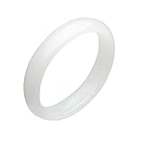 Parma77 White Jade Bracelet Polished White Bangle Inside Flat Luck Bracelet for Propitious Omen