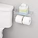 mDesign Toilet Tissue Paper Holder and Multi-Purpose Shelf - Wall Mount Storage Organizer for Bathroom, Holds 2 Rolls - Durable Metal Wire Design - Chrome