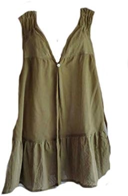 Sacred Threads Floaty Brown Cotton Lagenlook Vest X Large