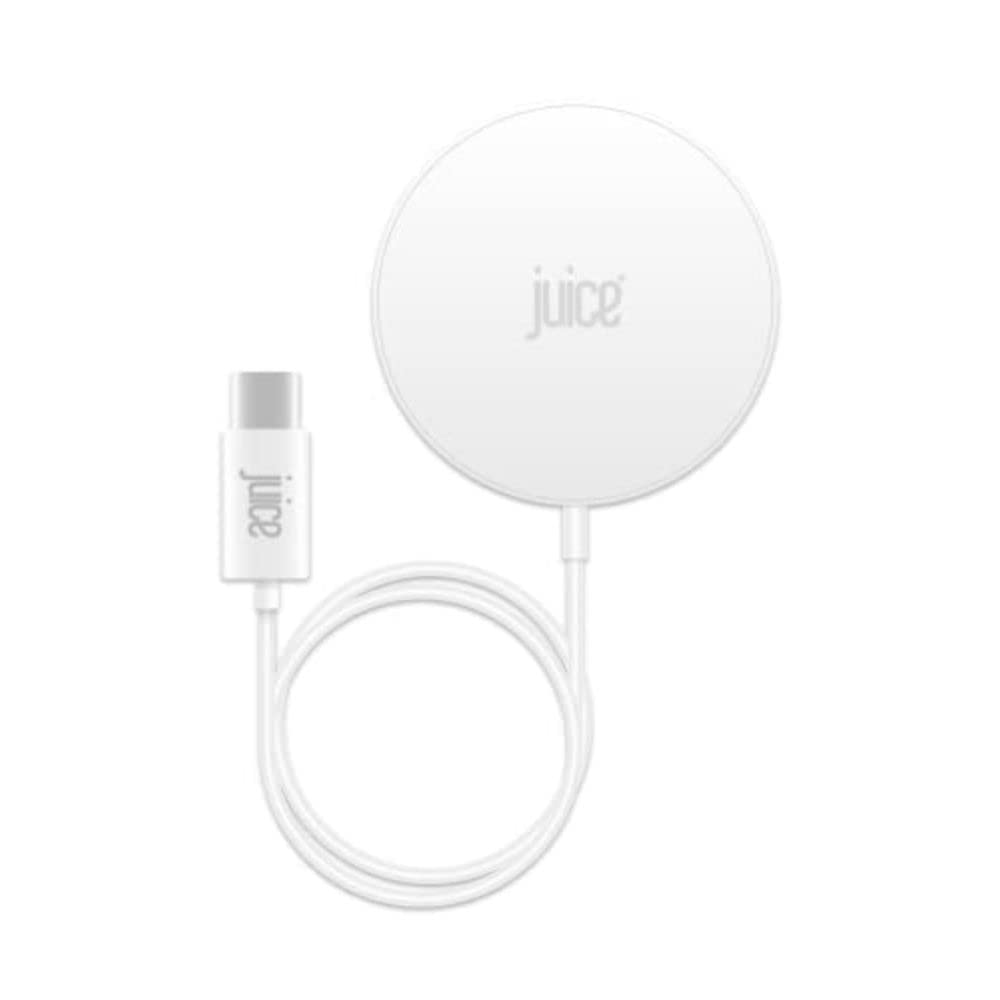 Juice MagTec 15W Magnetic Wireless Charger Pad | Fast Charging for iPhone 12/13 Series | 2m USB C Cable Included
