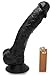Healthy Vibes Huge Black 10'' Thick Realistic Dildo with Balls - Lifelike Dong with Suction Cup - Oversized Body Safe Penis Shaped Sex Toy