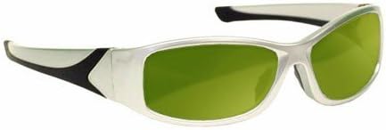 Laser Safety Eyewear - Nd: Yag-En207 (Yg3) Filter In Silver Plastic Wrap-Around Frame Style.