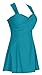 HENGJIA Women's Elegant Crossover One Piece Swimdress Skirted Bottom Swimsuit (FBA) Blackish Green 7XL(US20-22)