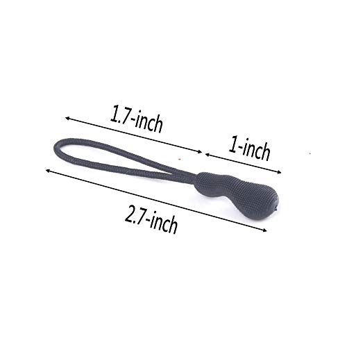 Z Zicome Zipper Pulls for Backpacks, Luggage and Jackets, Set of 12, Black