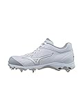 Mizuno Women's 9-Spike Advanced Sweep 3 Softball Shoe, White, 9 D US