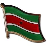 Suriname Flag Die-struck Metal Single Lapel Pin with Butterfly Clasp Closure