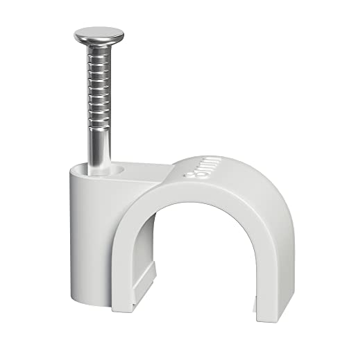 Round Cable Clips 8mm White - Pack of 100