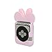Navor Soft Silicone Protective Case with Cartoon Mouse Ears Compatible for Apple Watch 38mm Series 1 2 3 [Light Pink]