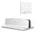 Vertical Laptop Stand [Adjustable Size], OMOTON Desktop Aluminum MacBook Stand with Adjustable Dock Size, Fits All MacBook, Surface, Chromebook and Gaming Laptops (Up to 17.3 inch), Silver