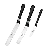 Ateco Ultra Offset Spatula 3 Piece Set; Top Sellers 1305 - 4.25 Inch, 1307 - 7.75 Inch, And 1309 - 9.75 Inch, Stainless Steel Blades