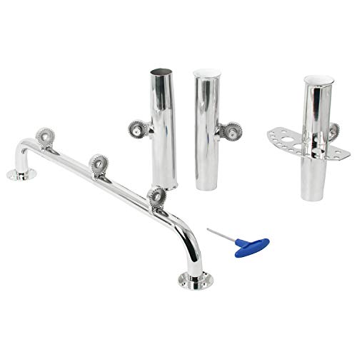 NovelBee Adjustable Stainless Steel 3 Tube Rod Holders with Innovative