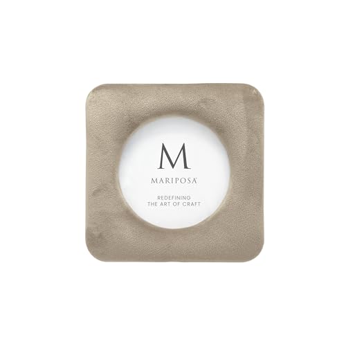 MARIPOSA LOLA BEIGE VELVET ROUND 4X4 FRAME| BEIGE | BRILLANTE | FRAMES | DECORA…