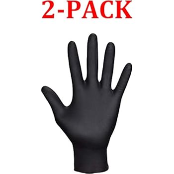 SAS Safety 66520 Raven Powder-Free Disposable Black Nitrile 6 Mil Gloves, Double-Extra Large, 100 Gloves by Weight (2-Pack)