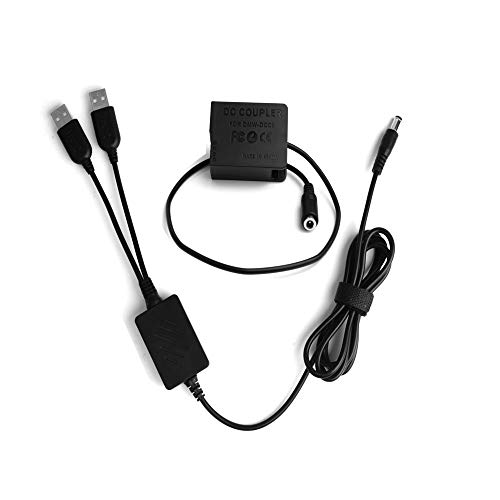 DMW-DCC8 USB Power Adpater,Dummy Battery Replacement (Fully Decoded) Camera Charger Kit for DMW-BLC12, Panasonic Lumix DMC-FZ200, DMC-FZ1000, DMC-G5, DMC-G6, DMC-G7, DMC-GX8 Cameras