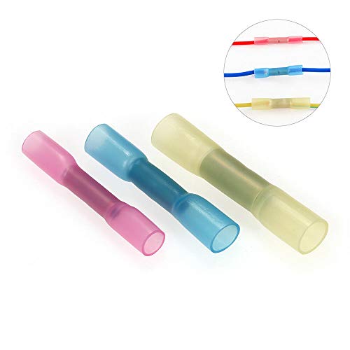 Studyset 300Pcs 22-10Awg Heat Shrink Insulated Butt Crimp Splice Wire Connector Terminals
