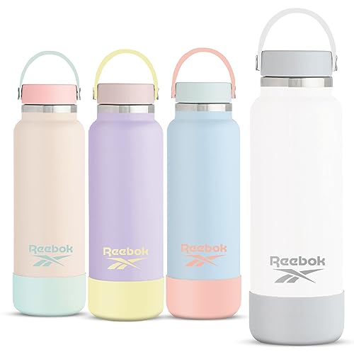 Reebok Edelstahl-Wasserflasche mit breiter Öffnung und Flex-Kappe für den Außenbereich, 900 ml, doppelwandig, vakuumisoliert, Sport-Wasserflasche mit