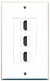 RiteAV - 3 Port HDMI 2.0 Decorative Wall Plate (White)