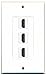 RiteAV - 3 Port HDMI 2.0 Decorative Wall Plate (White)