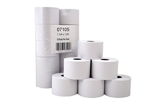 PM Company POS/Cash Register One-Ply Bond Rolls, 44 x 128 Feet, White, 10 Rolls per Pack (07105)