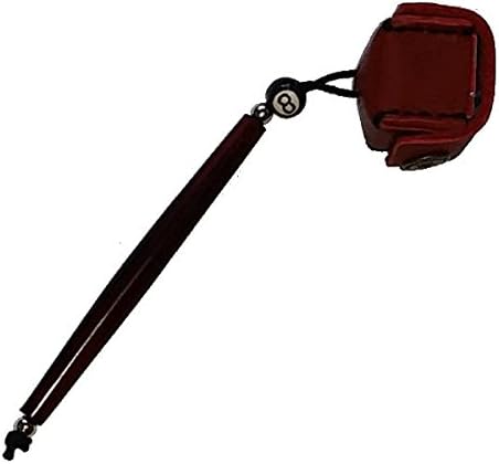 Pocketchalker Pool Chalk holder with cover - leather holder on a wood stick (Red)