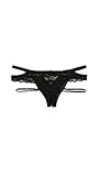 Honeydew Intimates Women's Lucy Elastic & Lace Panties, Black, Large