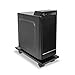 Deston Computer Cart Wood CPU Rolling Stand, Mobile PC Cart Holder, Computer Tower Stand with Brake Wheels Under Home Office Desk, Black