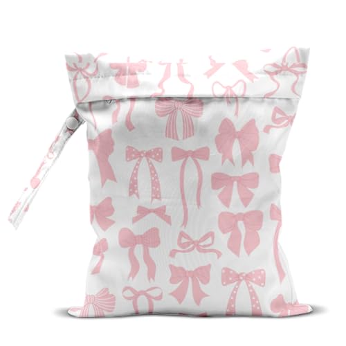 zcyxuuw Wet Bag for Swimsuit, Beach Travel Essentials Wet Dry Bag, for Sunscreen Toiletry Dirty Clothes Yoga Gym Diaper, Friends Summer Beach Vacation Gifts. Pink bow