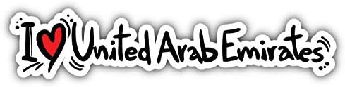 KW Vinyl Magnet I Love United Arab Emirates Slogan Travel Truck Car Magnet Bumper Sticker Magnetic 5"