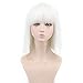 Yuehong Shoulder Length Lob White Halloween Party Bob Wigs For Women Costume Wig (White)