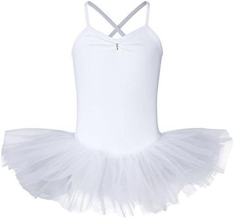 tanzmuster girls' ballet tutu dress 'Kim' with rhinestones - made of soft and durable cotton blend - 3 layers of tulle - pink, white, black, light blue, hot pink und purple.