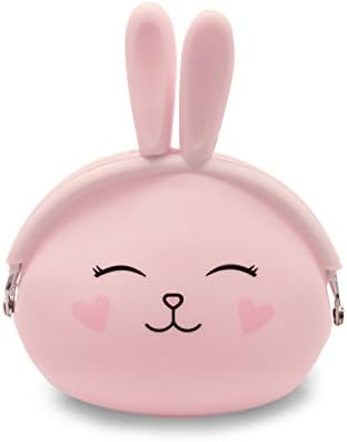 Silicone Coin Purse For Girls, Women, or Boys, (Bunny), Kids Wallet, Rubber Pouch, Keys Holder by JellyStuff