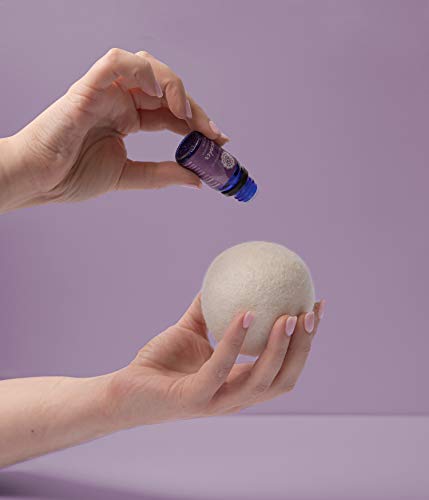 Woolzies Wool Dryer Balls Organic: 6 XL Laundry Balls for Dryer + 10 ml Lavender Essential Oil Combo for use as 100% Pure and Natural Fabric Softener | Best Scented Wool Balls Laundry