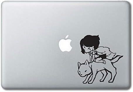 Chibi Princess Mononoke Riding Moro Studio Ghibli Printed Clear Vinyl Decal Sticker Compatible with Apple MacBook Pro Air 11" 12" 13" 15" All Years Laptop Trackpad Keyboard (13” Macbook (All Models))