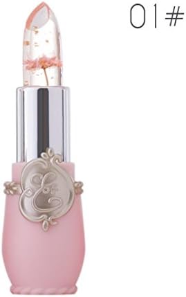 Start Official Waterproof Flower Jelly Moisturizer Temperature Color Change Lipstick Gold foil Lip gloss (PINK #1)