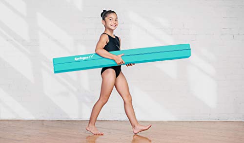 Springee 9ft Balance Beam - Extra Firm - Vinyl Folding Gymnastics Beam for Home - Teal - Thumbnail 4